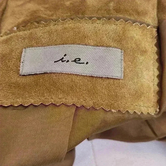 I.e Tan Genuine Leather Suede Jacket Leather Jacket Edgy Womens Size Unknown - Picture 9 of 11